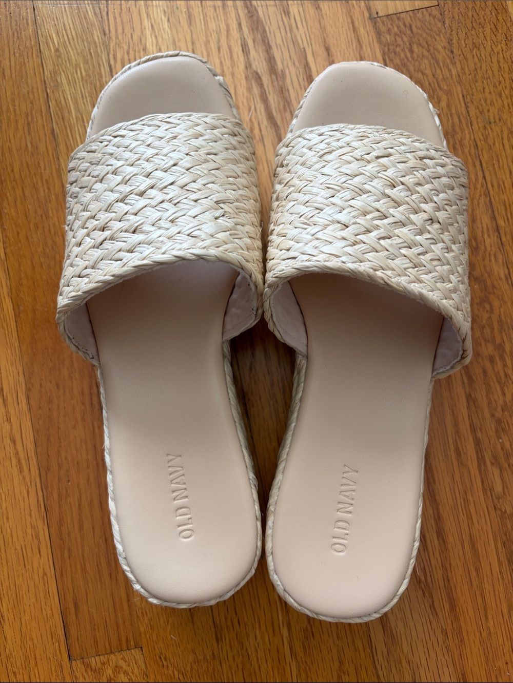 Old Navy Beige Woven Slide Mules